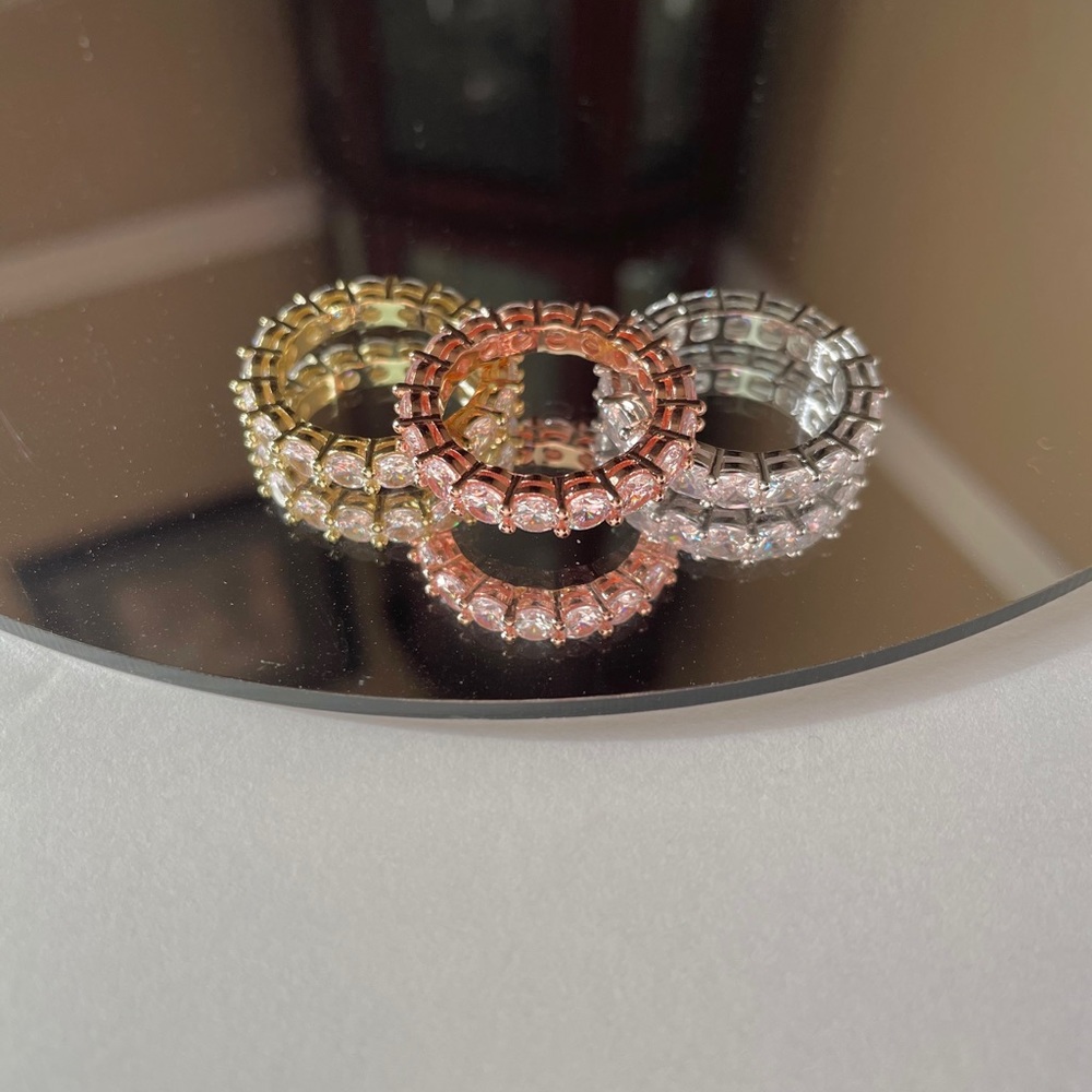 Waterproof & Tarnish Proof Rose Gold Diamond Ring - Picture 10 of 10